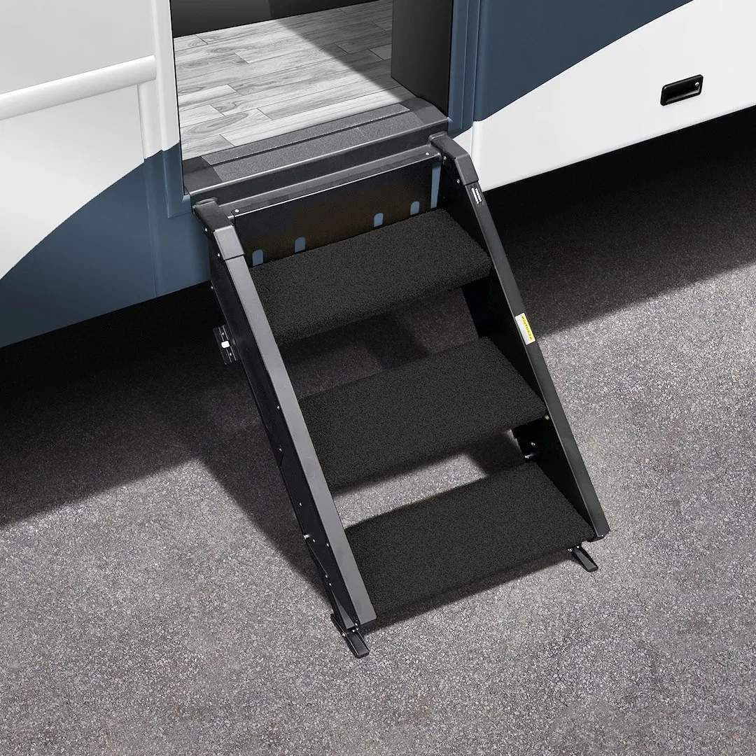 2-0518 – PRESTO FIT Entry Step Rug, Fits MORryde Gen 2 StepAbove 3 Step 19-1/2 Inch Width Obsidian Black 3 Piece